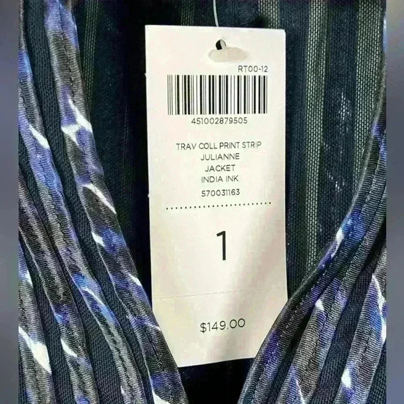 NWT Chico’s Travelers Collection Julianne Jacket India Ink Size 1 (Medium/8) - Picture 11 of 13